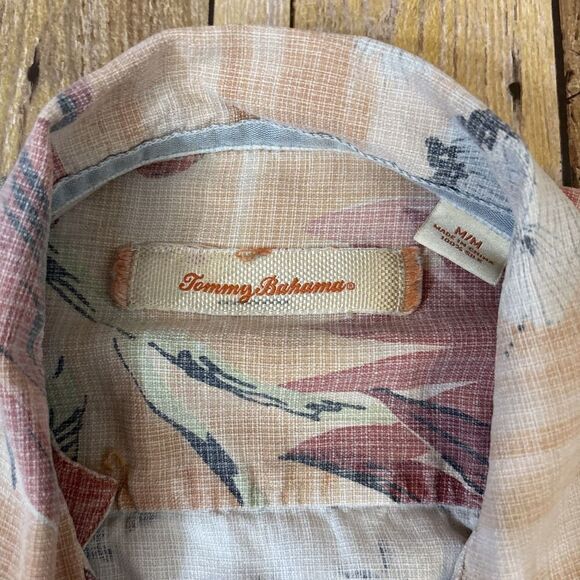 Tommy Bahama Silk Hawaiian Shirt Floral Mens Medium - Picture 9 of 12